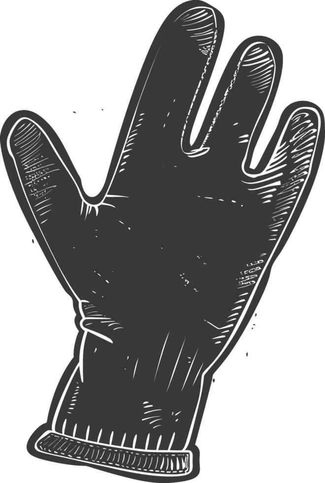 AI generated Silhouette oven glove black color only full vector