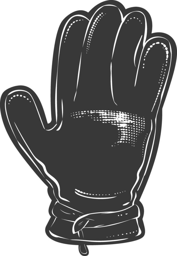 AI generated Silhouette oven glove black color only full vector