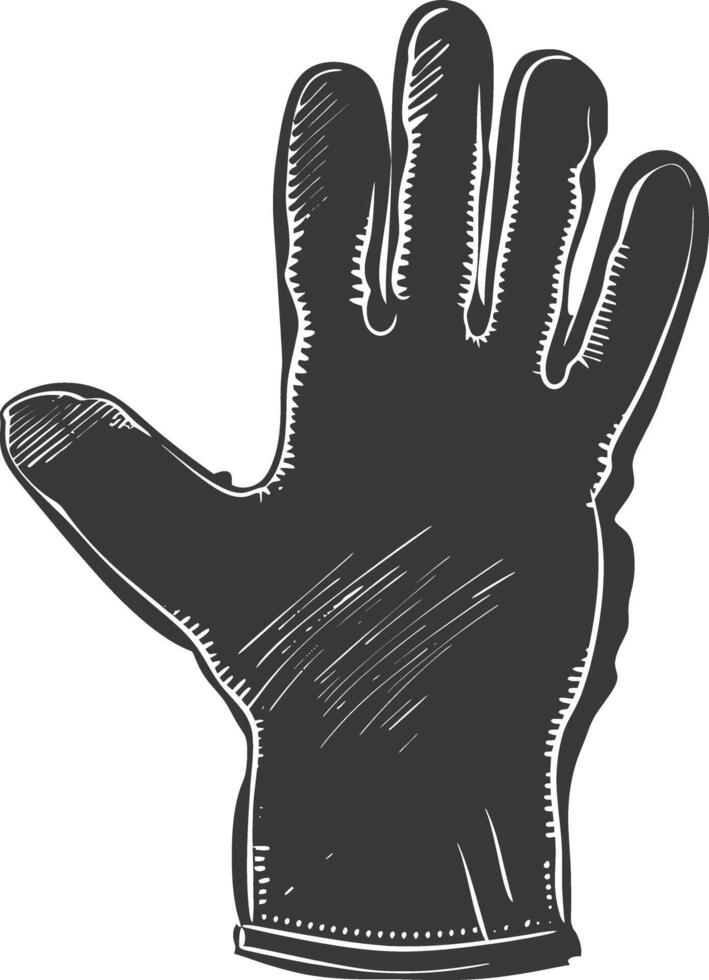 AI generated Silhouette oven glove black color only full vector