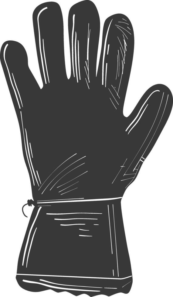 AI generated Silhouette oven glove black color only full vector