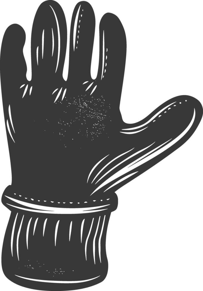 AI generated Silhouette oven glove black color only full vector