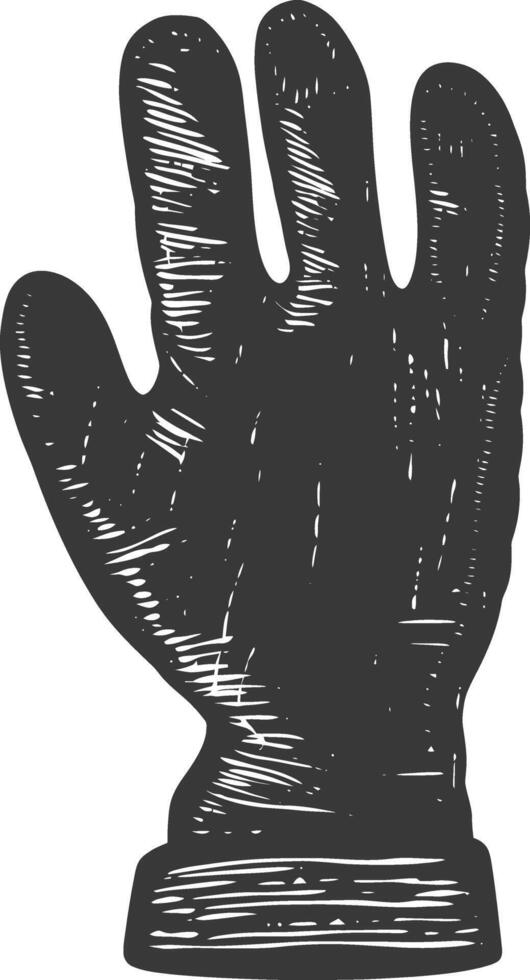 AI generated Silhouette oven glove black color only full vector