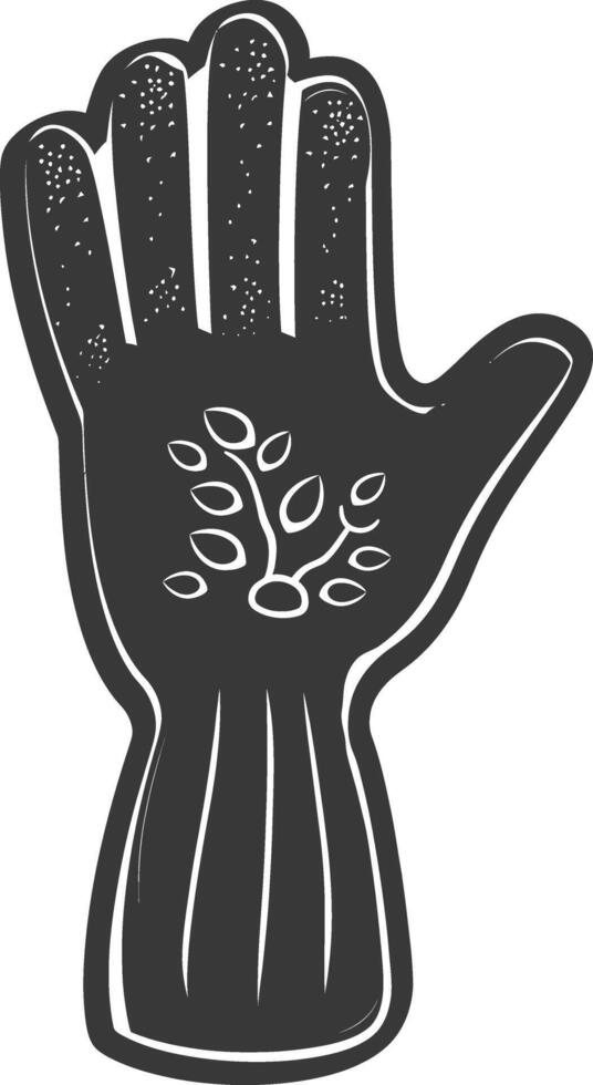 AI generated Silhouette oven glove black color only full vector