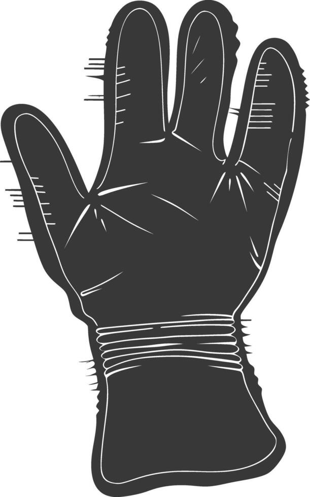 AI generated Silhouette oven glove black color only full vector