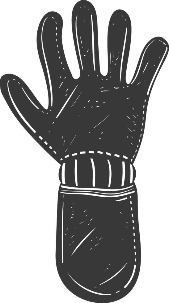 AI generated Silhouette oven glove black color only full vector