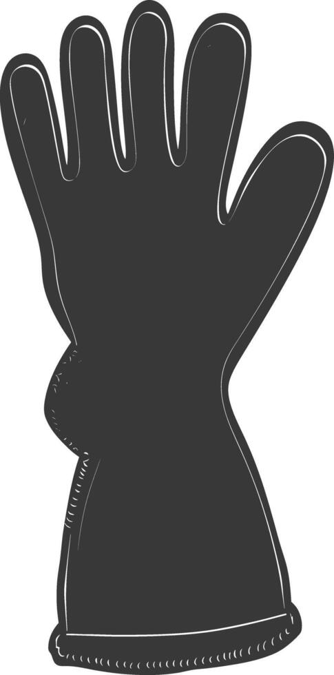 AI generated Silhouette oven glove black color only full vector