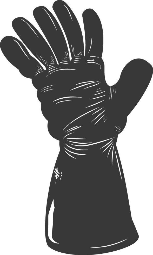 AI generated Silhouette oven glove black color only full vector