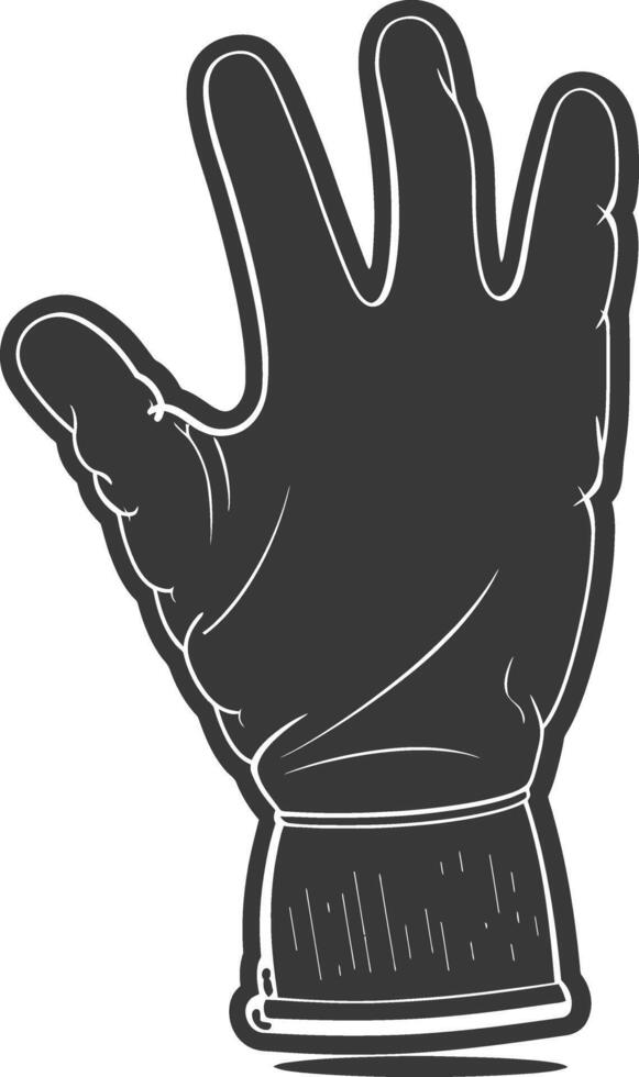 AI generated Silhouette oven glove black color only full vector