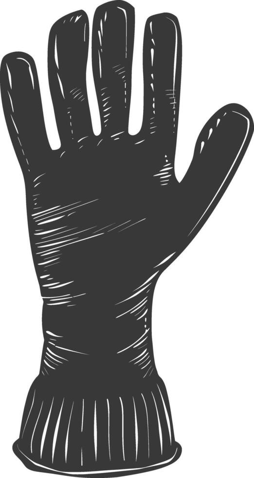 AI generated Silhouette oven glove black color only full vector