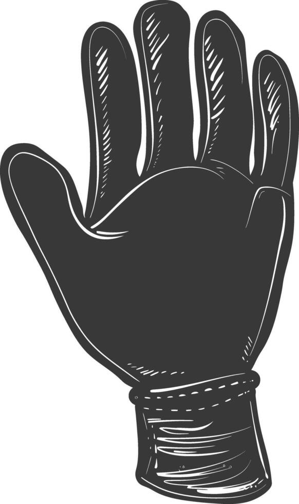 AI generated Silhouette oven glove black color only full vector