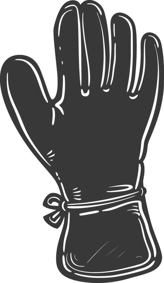 AI generated Silhouette oven glove black color only full vector