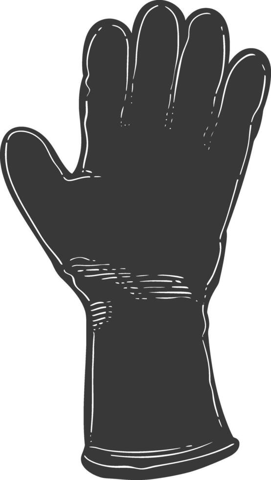 AI generated Silhouette oven glove black color only full vector