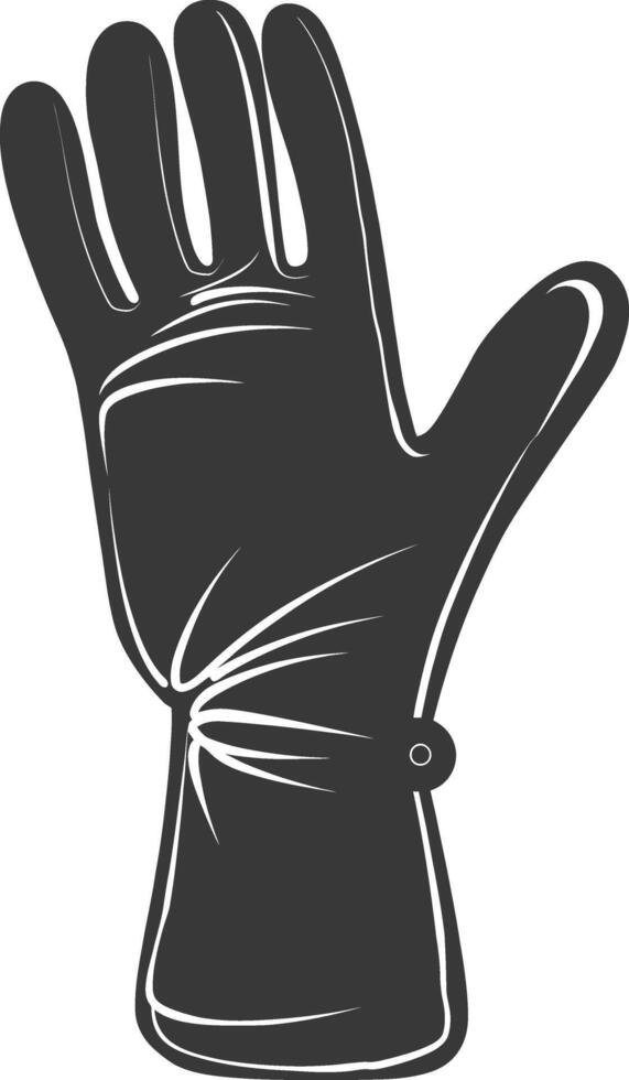 AI generated Silhouette oven glove black color only full vector