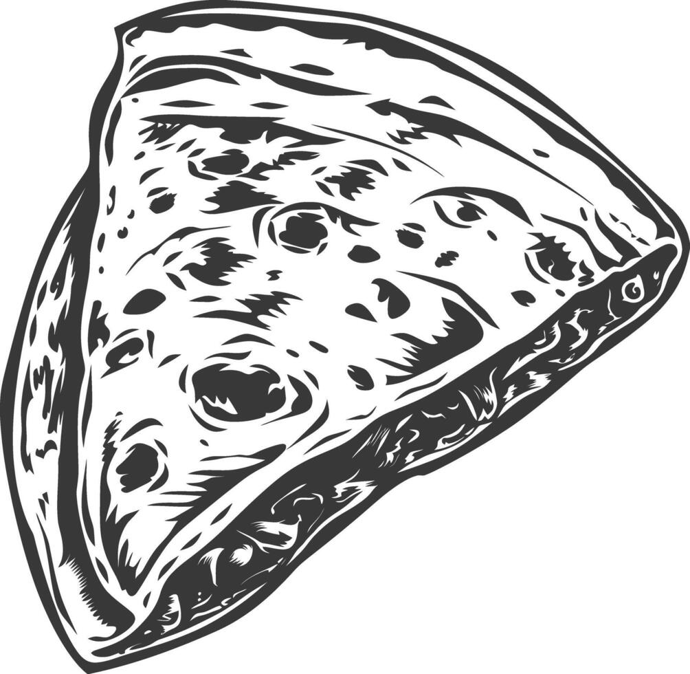 ai generado silueta Quesadilla mexicano comida negro color solamente vector