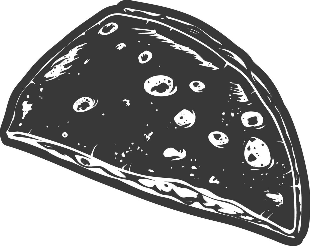 ai generado silueta Quesadilla mexicano comida negro color solamente vector