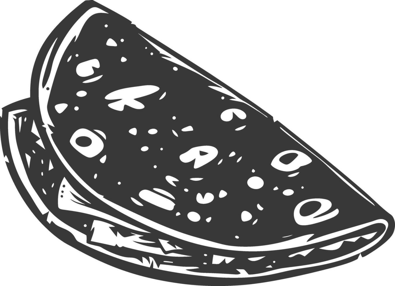 ai generado silueta Quesadilla mexicano comida negro color solamente vector