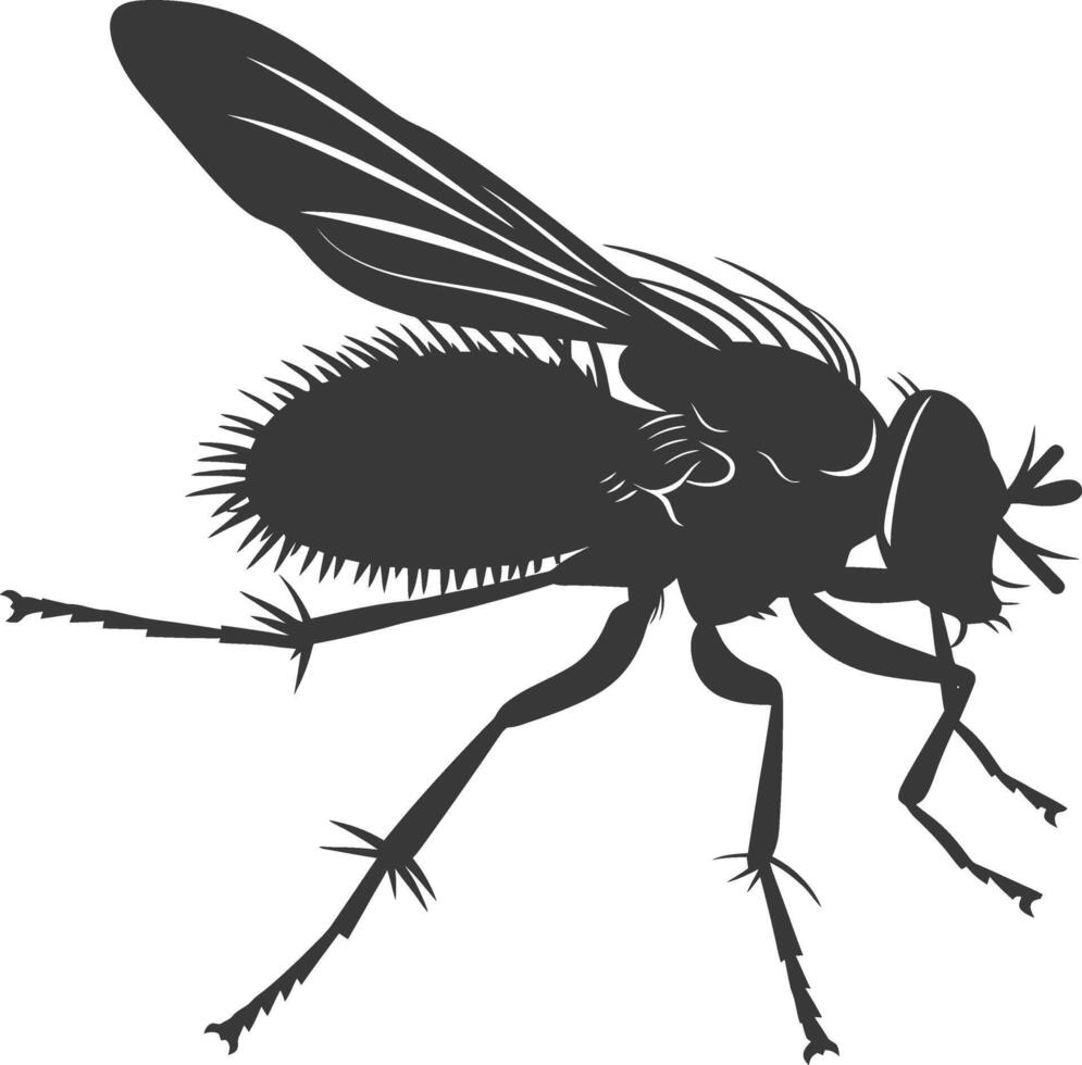 AI generated Silhouette Fly Insect animal black color only full vector