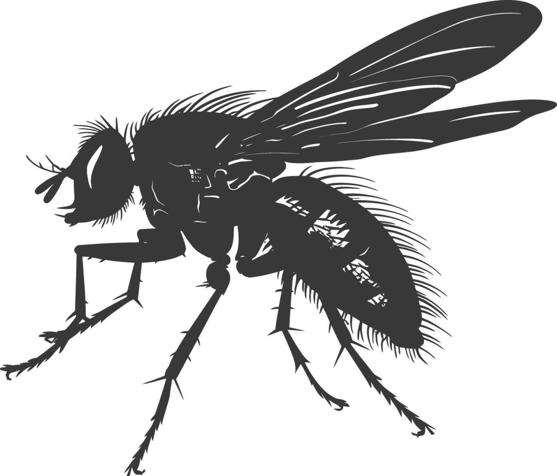 ai generado silueta mosca insecto animal negro color solamente lleno vector