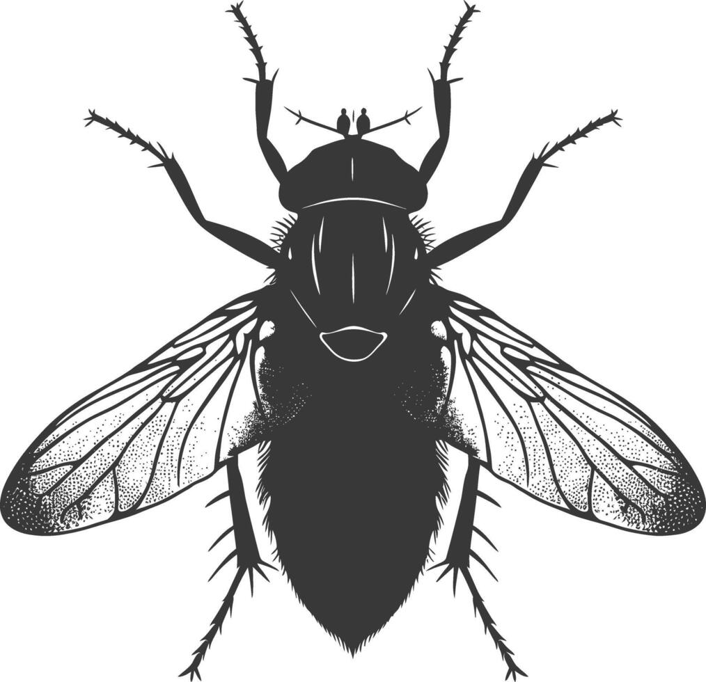 ai generado silueta mosca insecto animal negro color solamente lleno vector