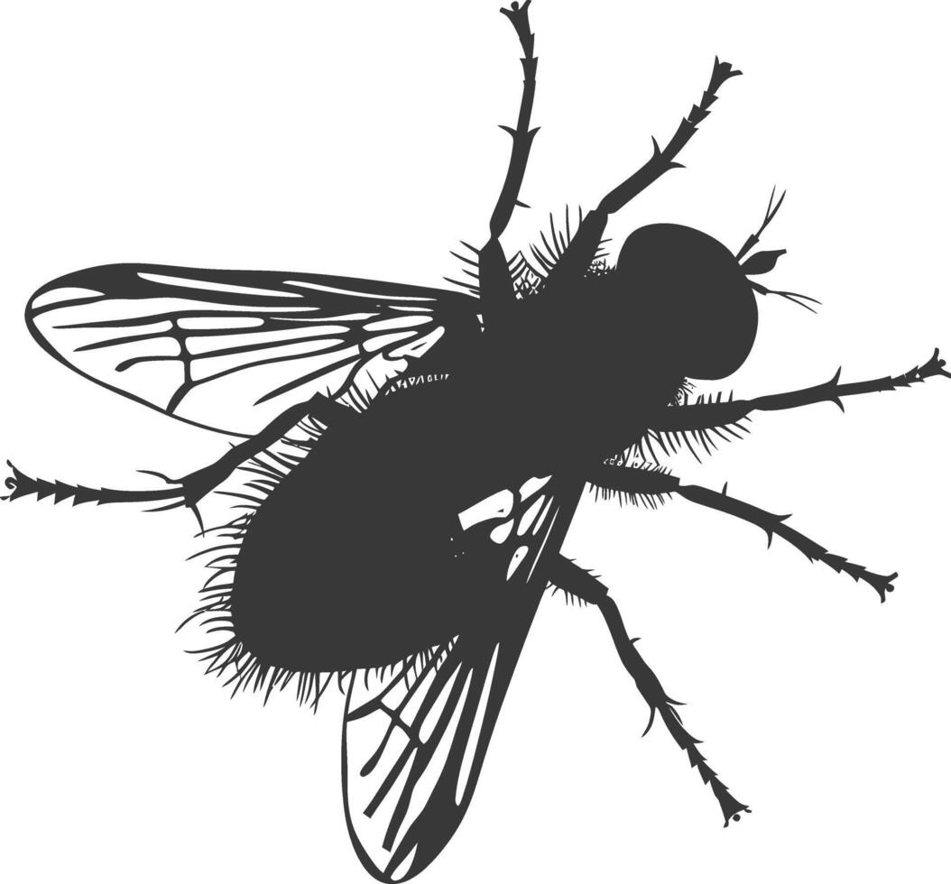 ai generado silueta mosca insecto animal negro color solamente lleno vector