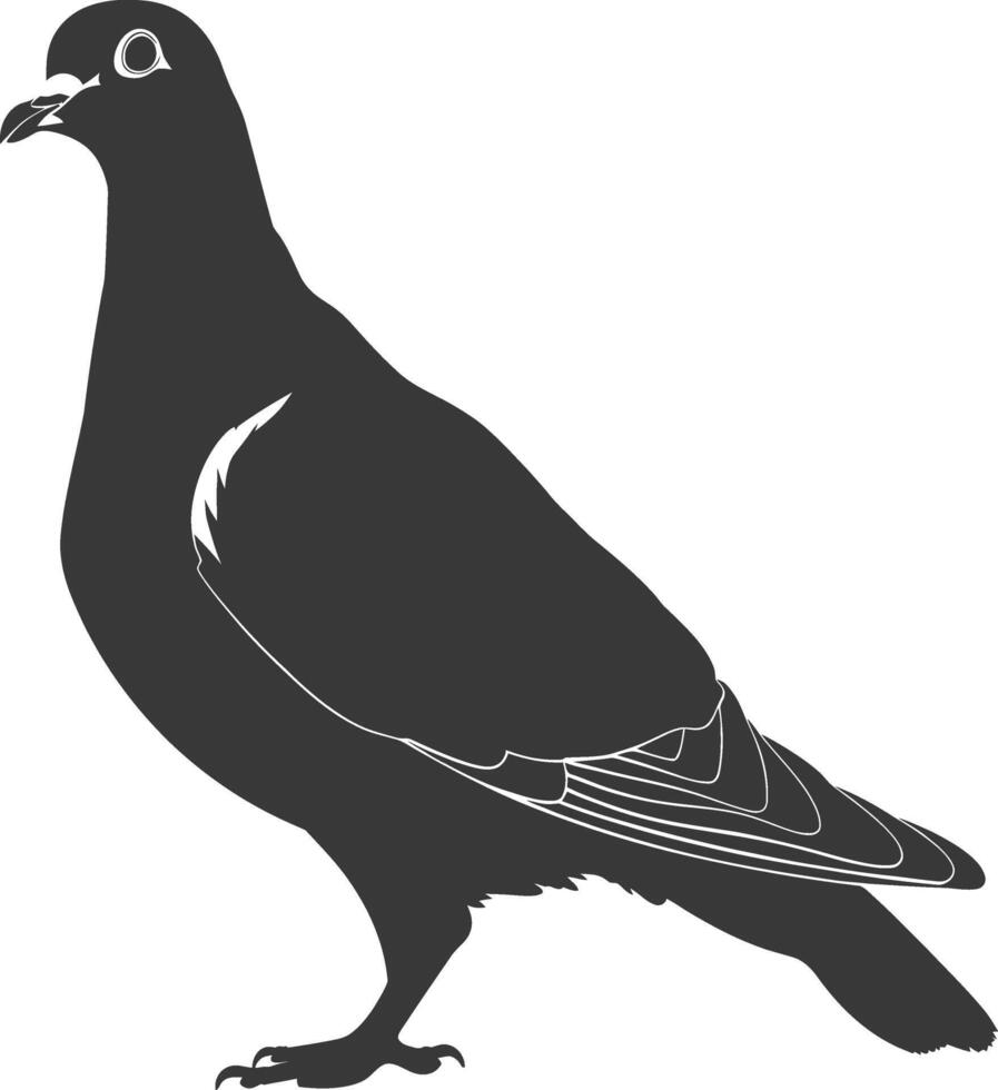 ai generado silueta paloma pájaro animal negro color solamente lleno cuerpo vector