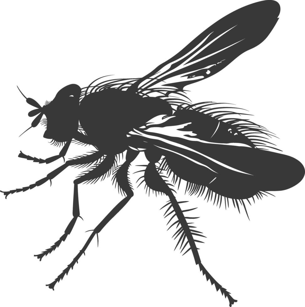 ai generado silueta mosca insecto animal negro color solamente lleno vector