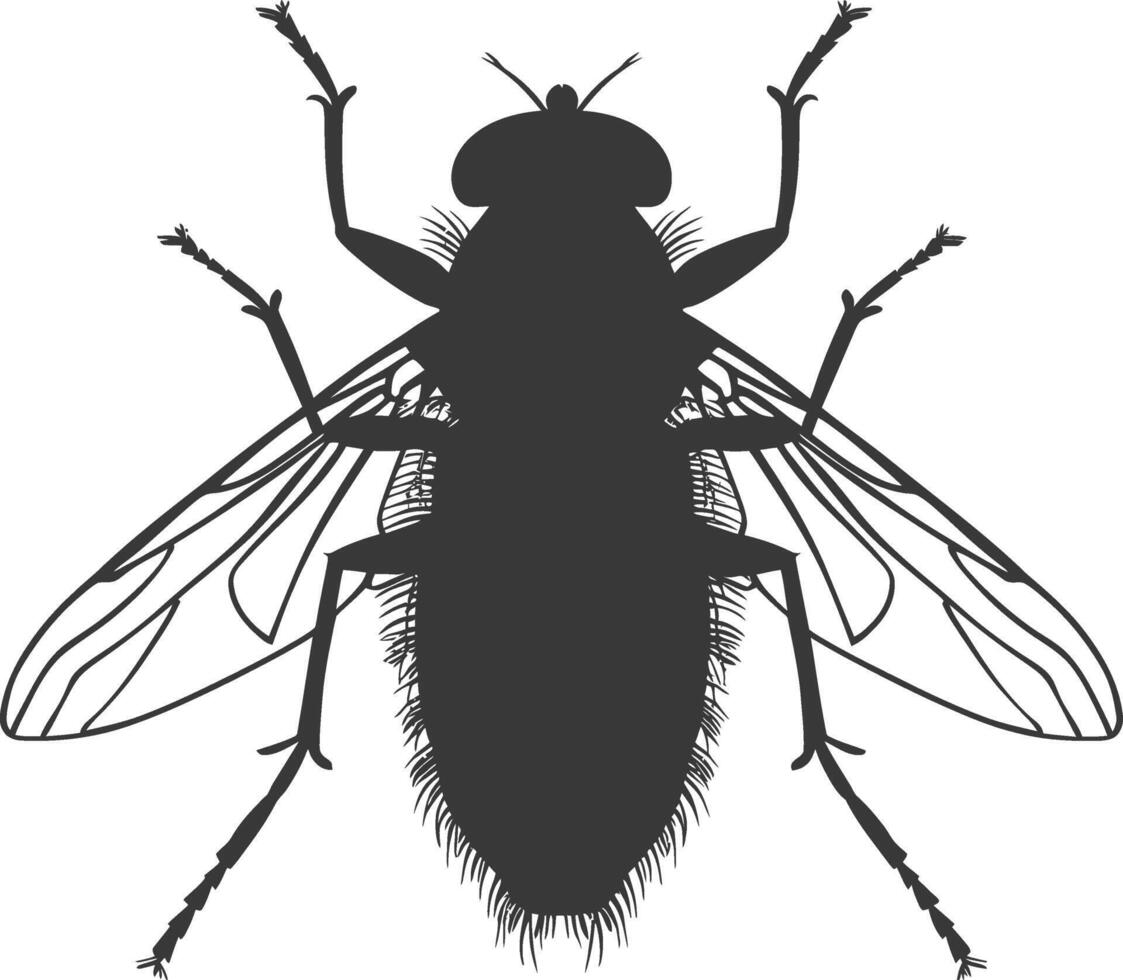 ai generado silueta mosca insecto animal negro color solamente lleno vector