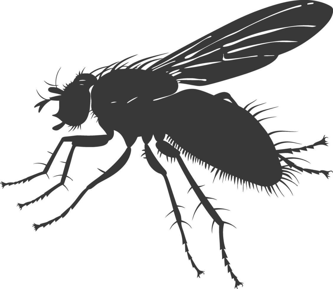 AI generated Silhouette Fly Insect animal black color only full vector