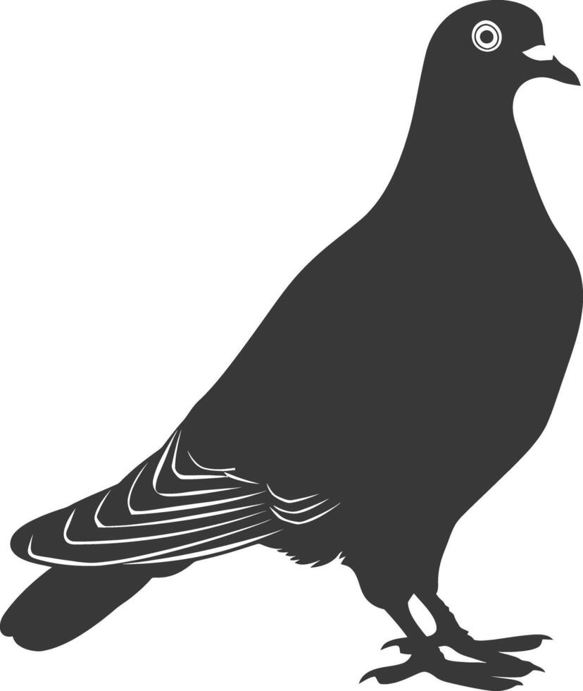 AI generated Silhouette dove bird animal black color only full body vector