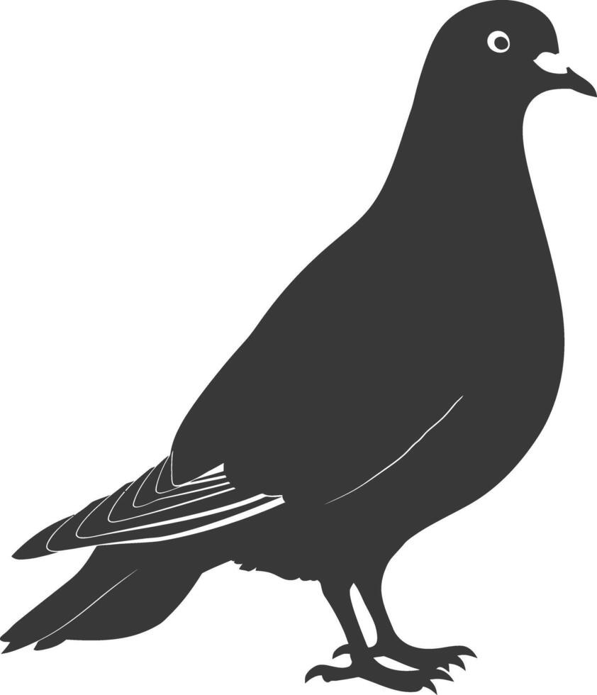 AI generated Silhouette dove bird animal black color only full body vector