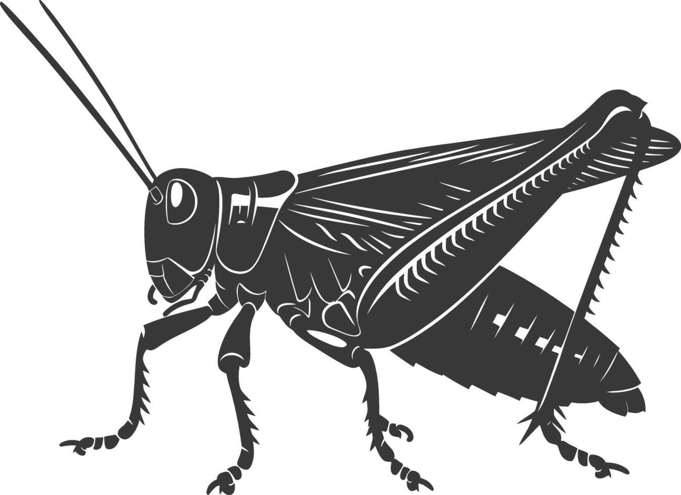 ai generado silueta saltamontes insecto animal negro color solamente vector