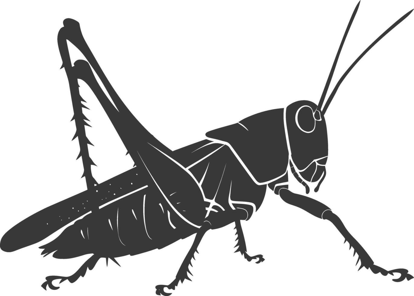 ai generado silueta saltamontes insecto animal negro color solamente vector