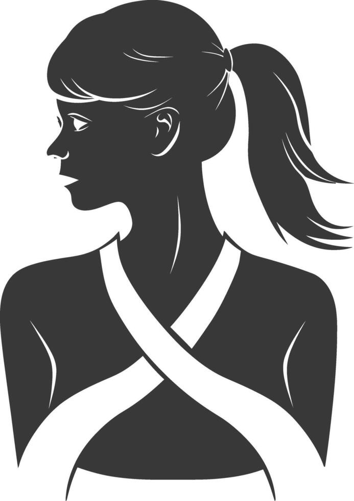 Silhouette illustration celebrating International World Cancer Day black color only vector