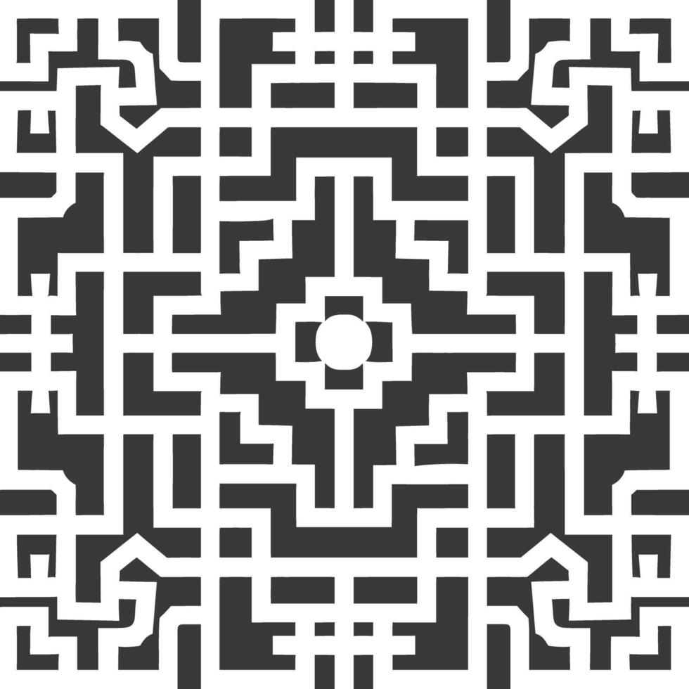 Silhouette of classical Chinese window lattice pattern black color only vector