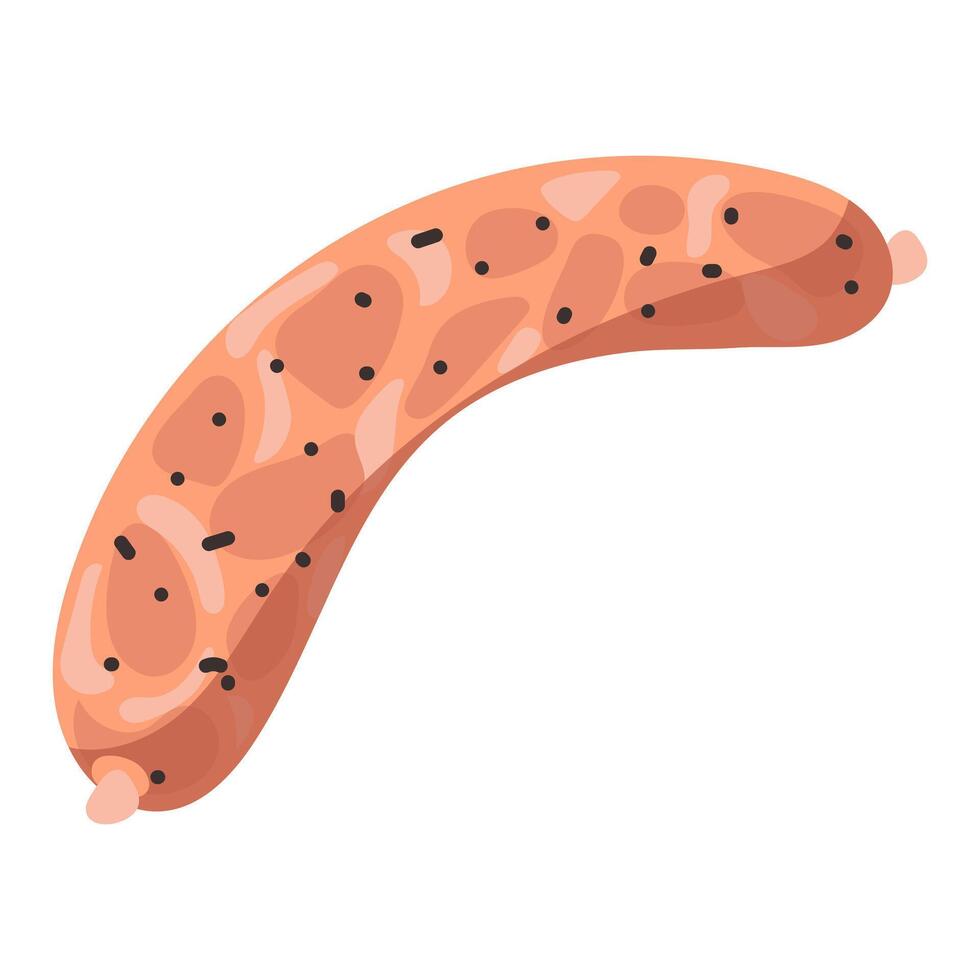 Fresh meat sausage. A illustration of an isolated sausage can be used to design menus, packaging labels or culinary posters, which increases visual appeal and effectively promotes the product vector