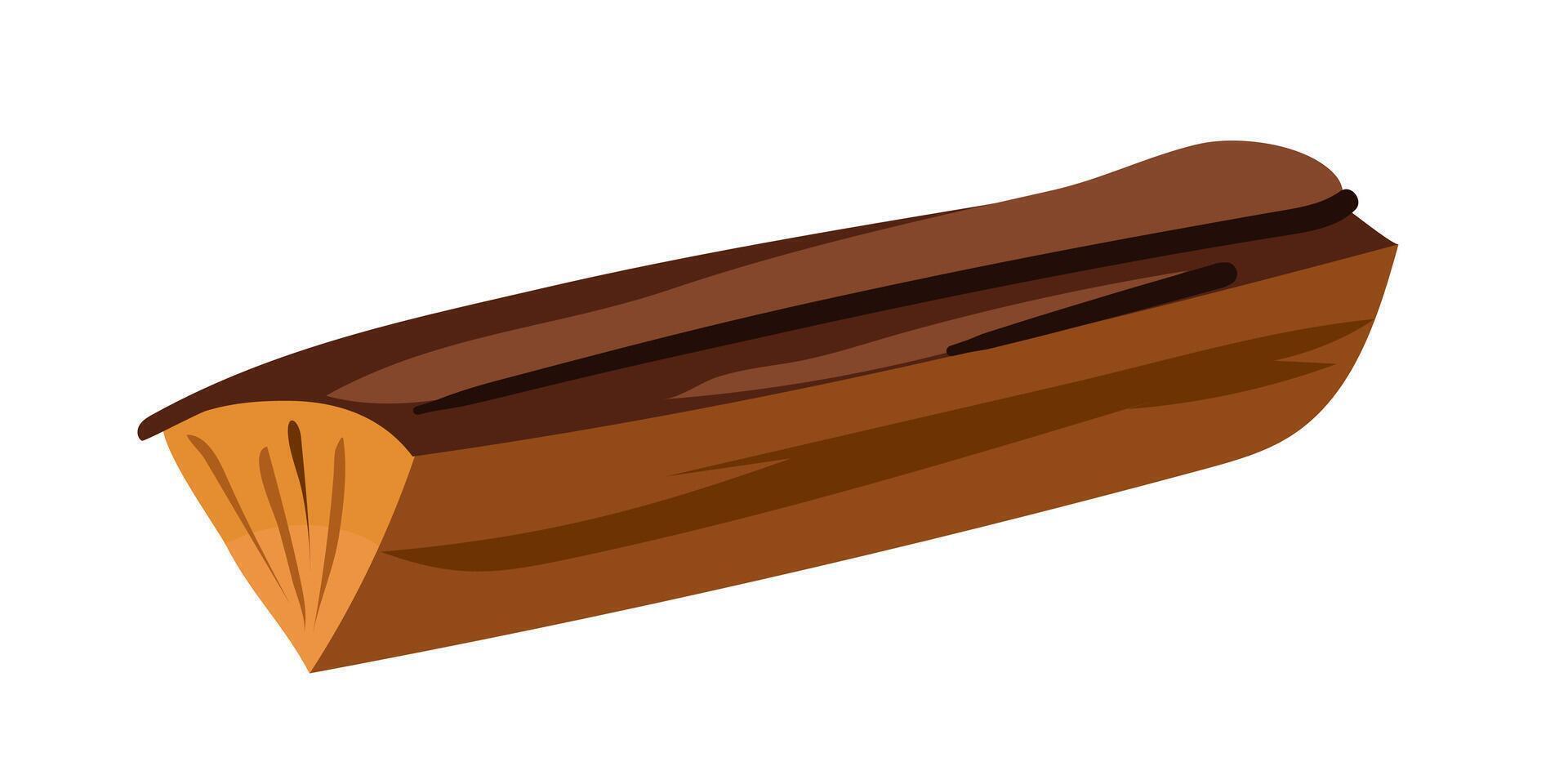 A illustration featuring a single log of firewood. Ideal for depicting simplicity and natural warmth, suitable for logos, icons, or branding associated with lumberyards, forestry vector