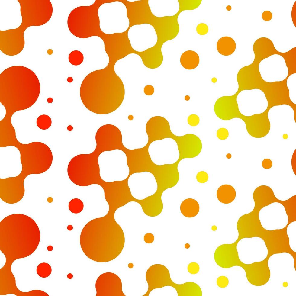 The is circles connected to each other like a viscous mass. Rhythmic scattered shapes joined in yellow and orange colors. background. A simple illustration for the connection vector
