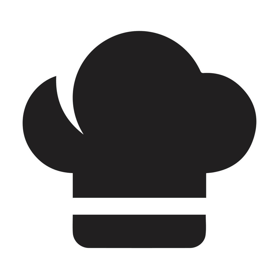 cocinero sombrero frente plano icono vector