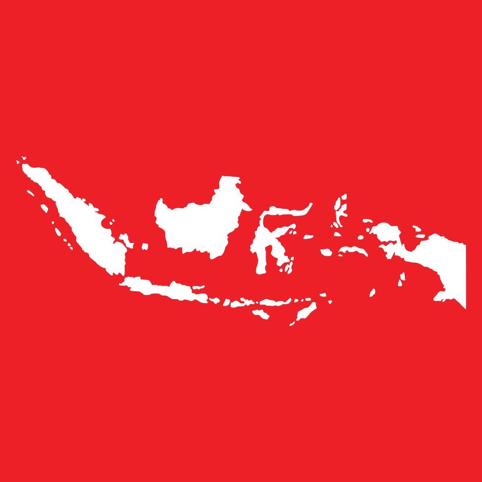 sillhoute Indonesia mapa blanco rojo antecedentes vector