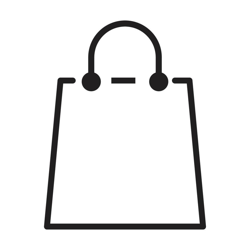 Shopping bag outline icon vector