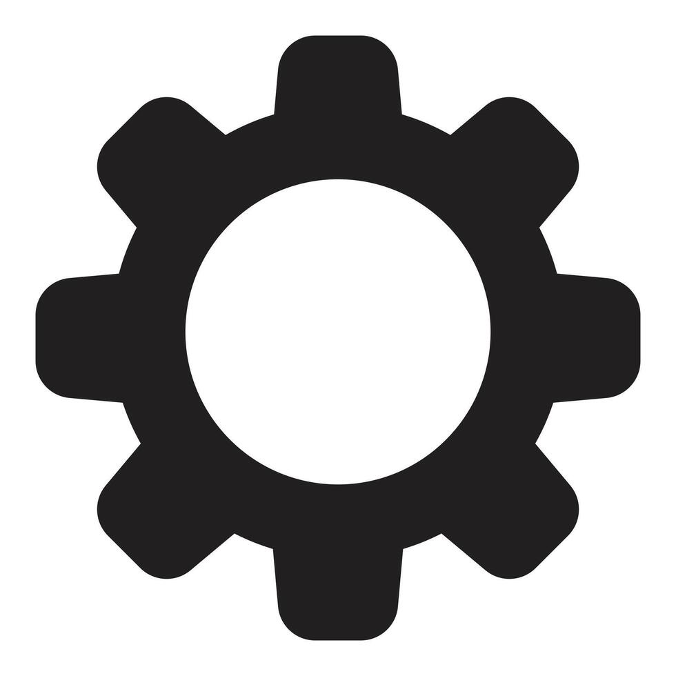 Single gear wheel icon vector