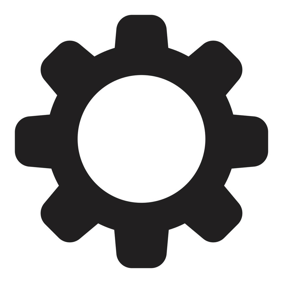 Single gear wheel icon vector