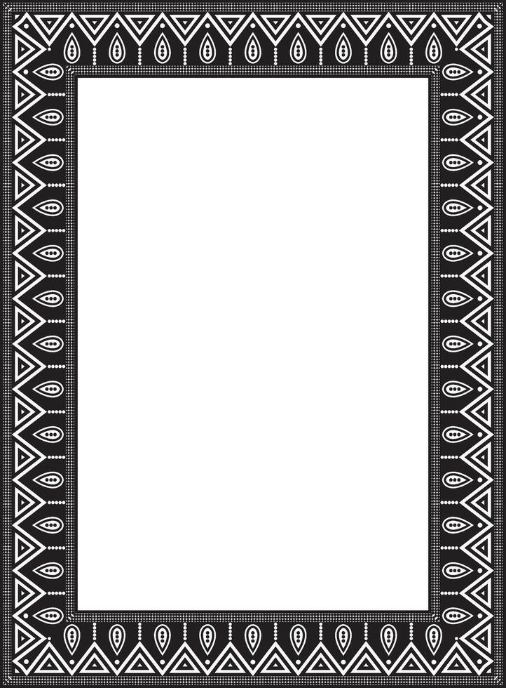 monochrome native american folk ornament. Square border, frame of the peoples of America, Aztec, Incas, Maya vector