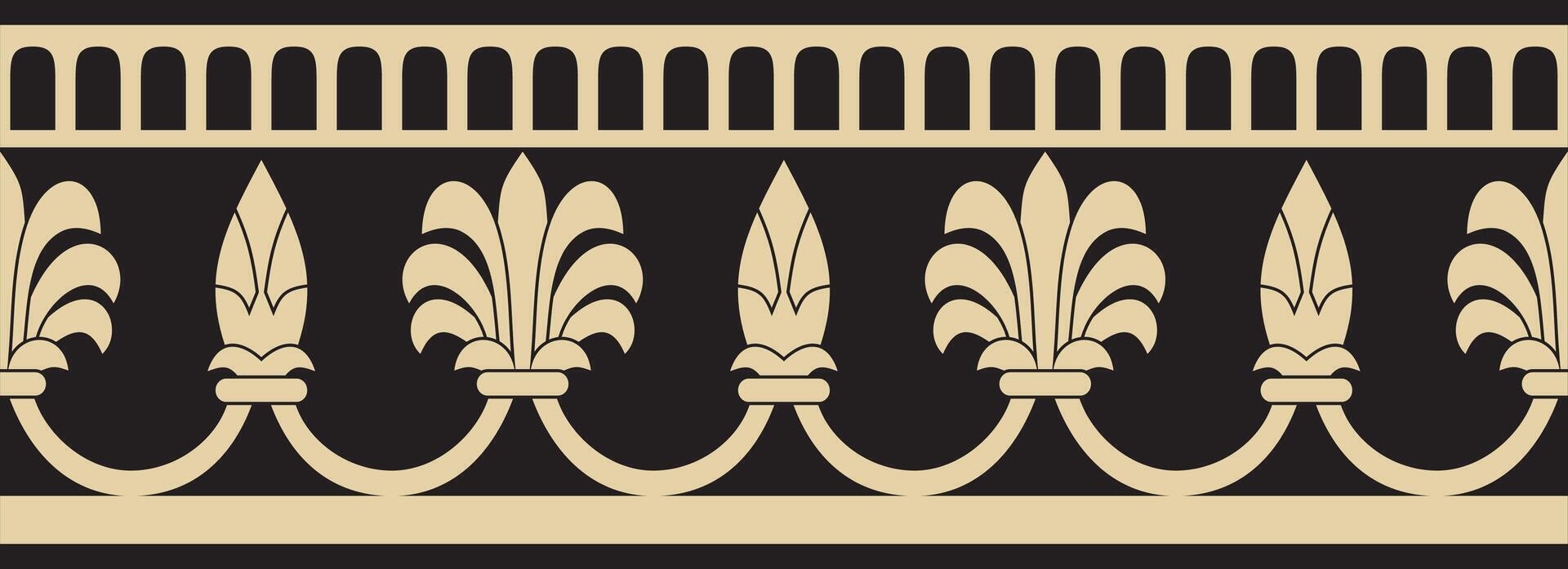 endless gold and black national persian ornament. Seamless frame, border ethnic pattern of Iranian civilization vector