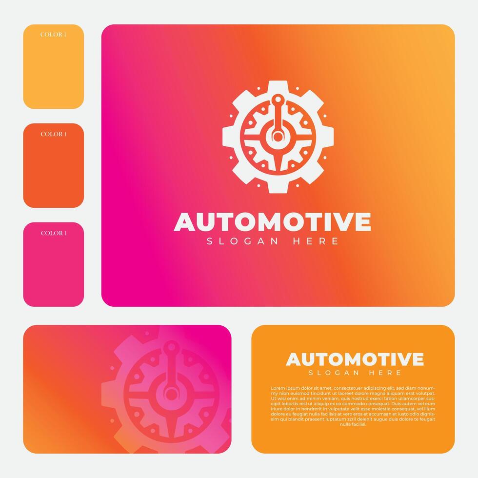 engranaje logo diseño, adecuado para automotor industria marcas vector