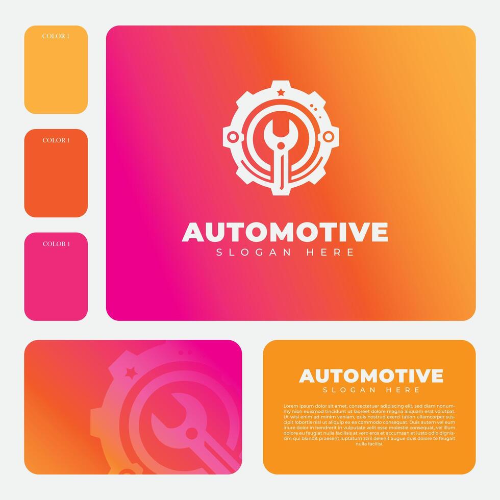 engranaje logo diseño, adecuado para automotor industria marcas vector