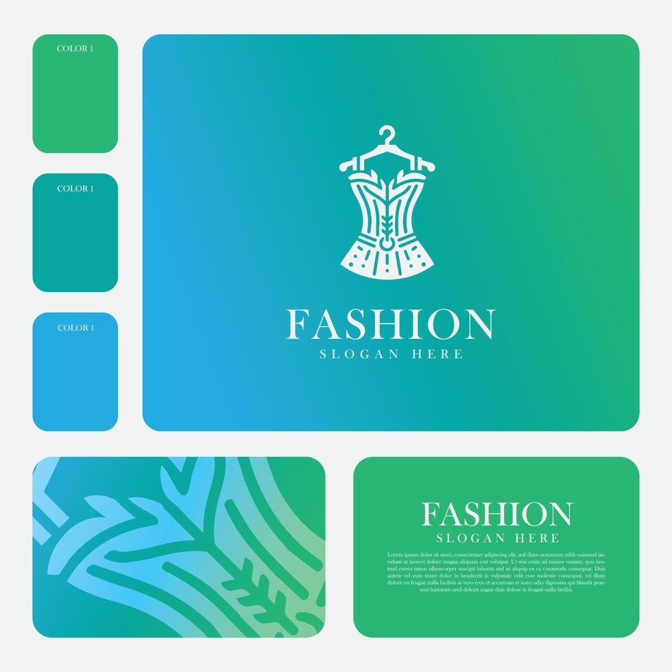 Fashion logo design, with a minimalist and elegant flat style, suitable for business brand logos in the fashion sector vector
