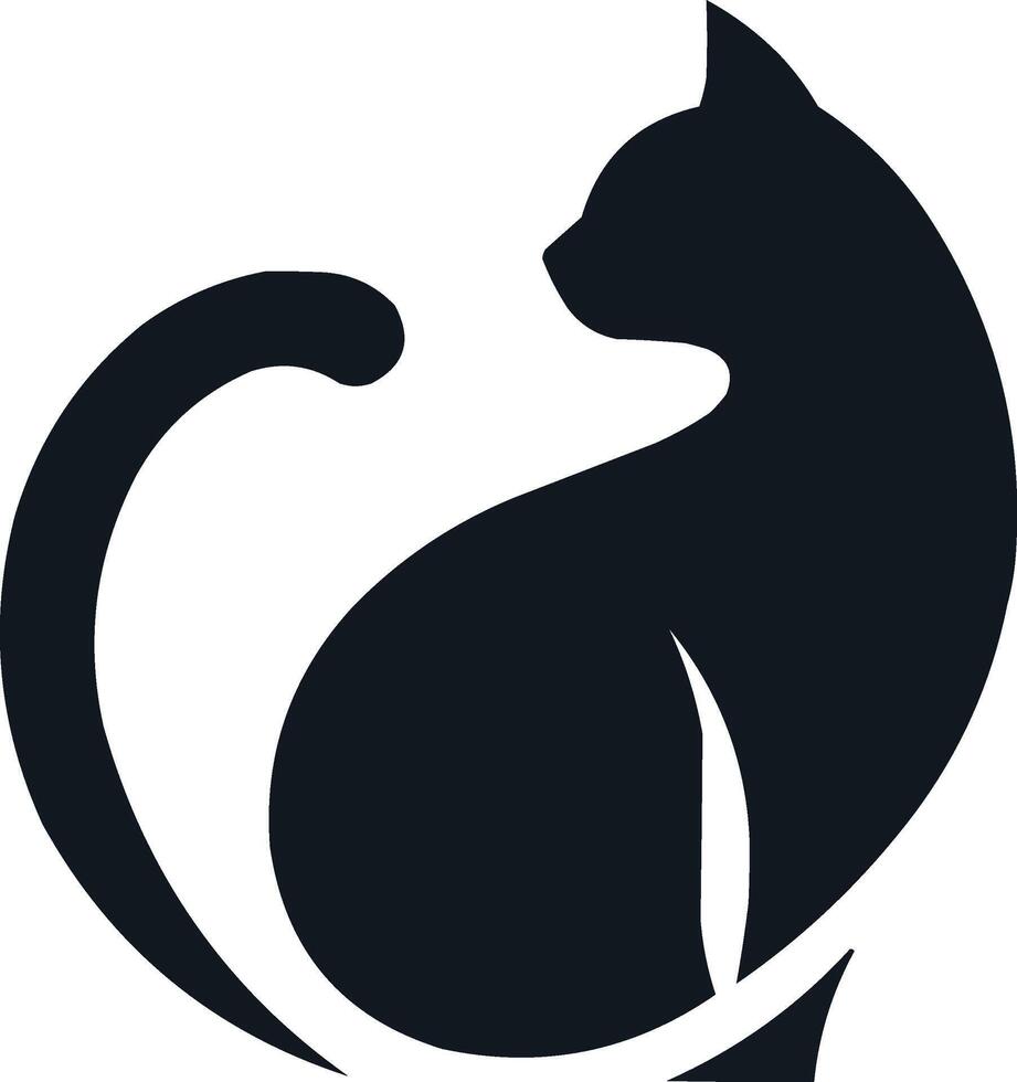 Cat silhouette illustration vector