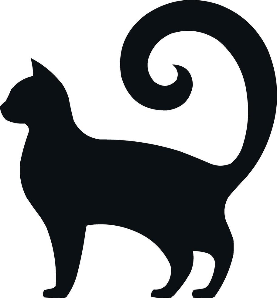 Cat silhouette illustration vector