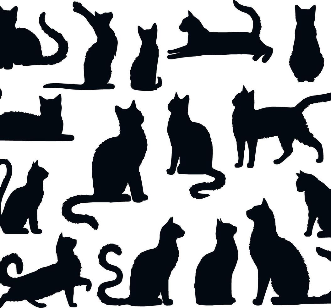 Cat silhouette illustration vector